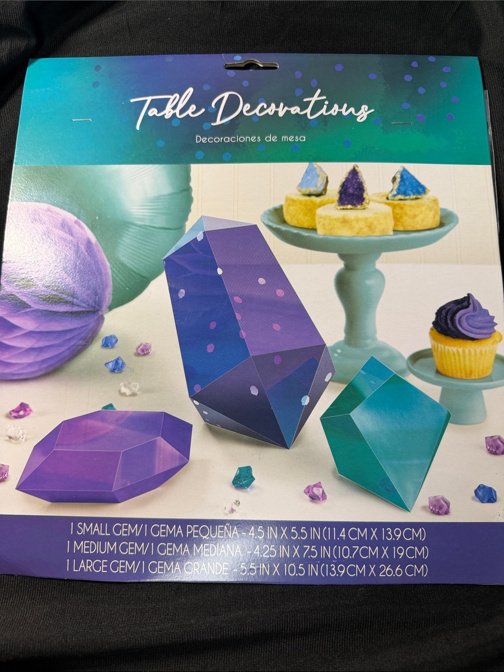 Table Decorations Gem Centerpiece Set - Purple & Teal - new. 5 packages